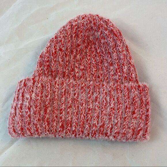 Treasure & Bond Hat Red Combo Cuffed Beanie Knit Casual Unisex Cozy Trendy Cute - Picture 6 of 6
